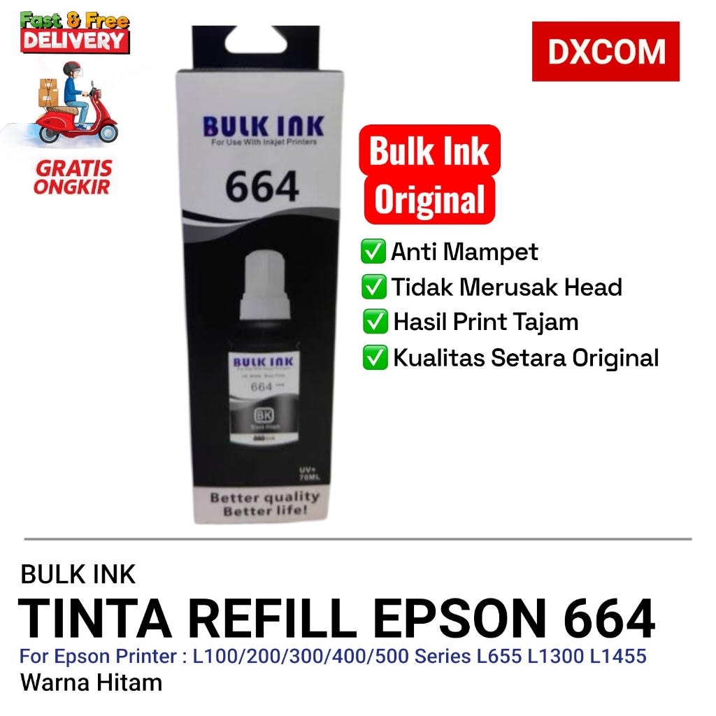 TINTA KOREA BULK INK 664 EPSON 664 BLACK / TINTA EPSON 664