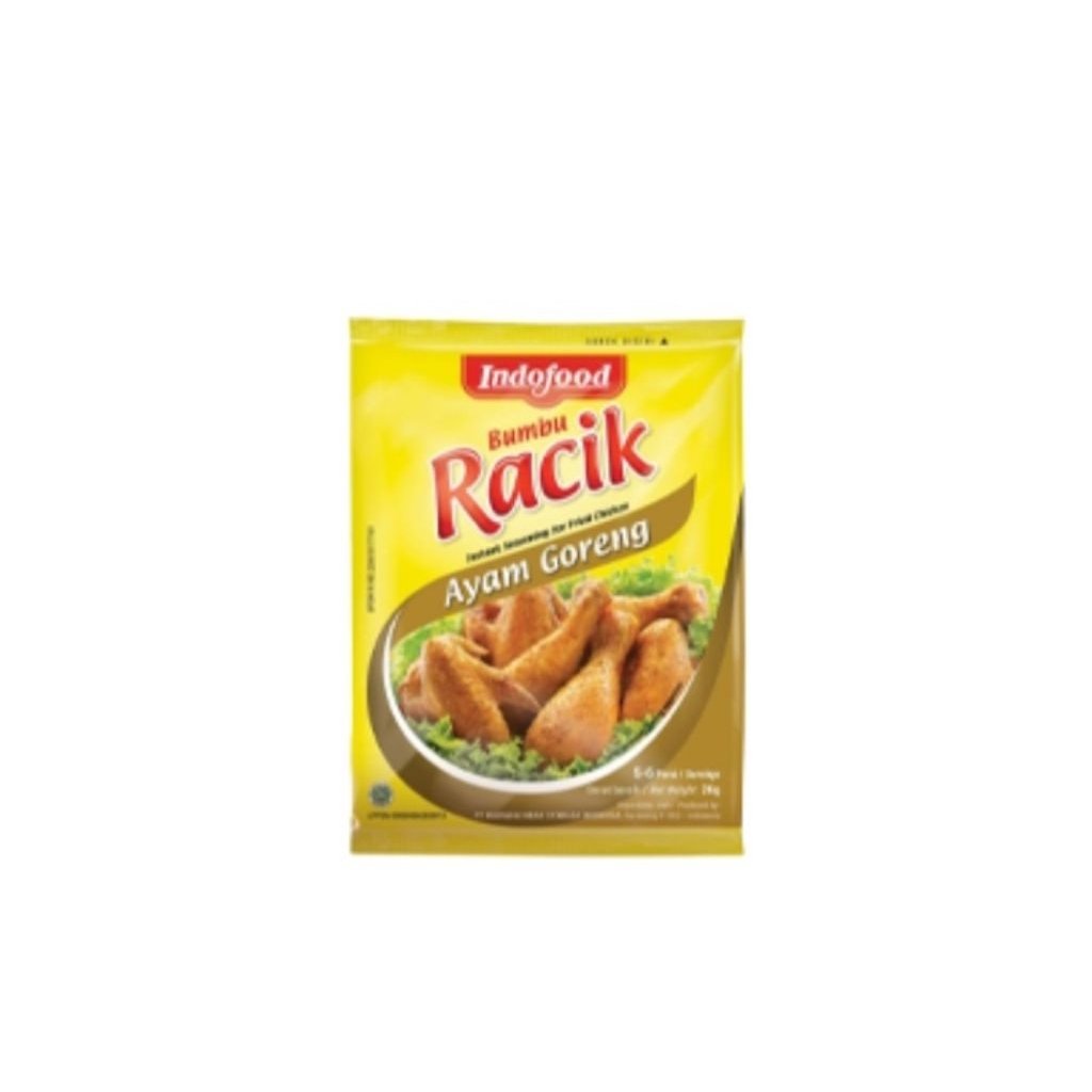 

INDOFOOD BUMBU RACIK AYAM GORENG, AYAM GORENG REMPAH, IKAN GORENG, NASI GORENG, SAYUR SOP 30GR HARGA 1PC