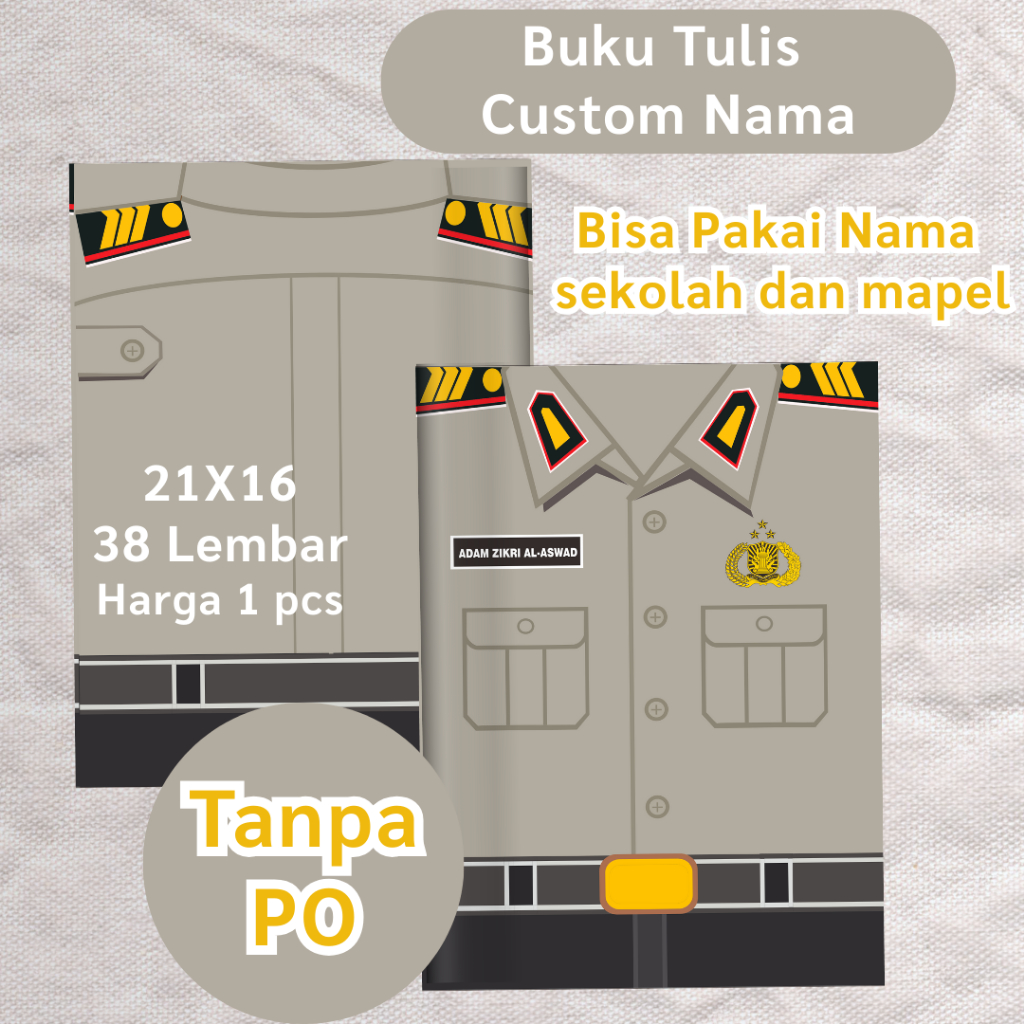 

Buku Tulis Lucu Sekolah Custom Seragam 38 Lembar