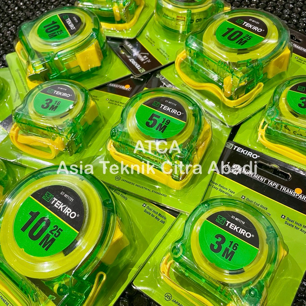 TEKIRO IWT Meteran Transparan / Meteran Rol Lapis Plastik ABS / Meteran Rol Lapis HD Karet  ( Heavy 