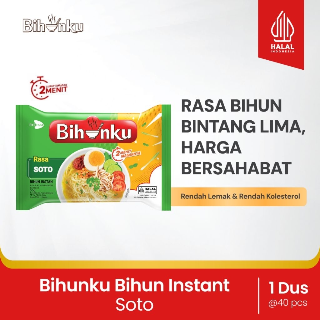 

Bihunku Instan - Soto - 1 karton - 40 Pcs - 55gr