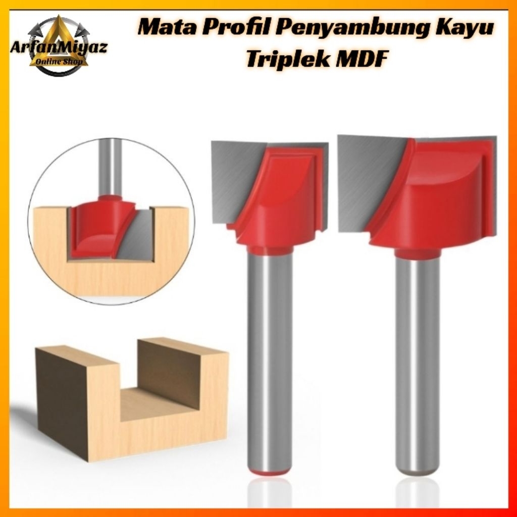 Mata Profil Kayu MDF Triplek Router Bit Cleaning Bottom CNC Milling Cutter Shank 6mm