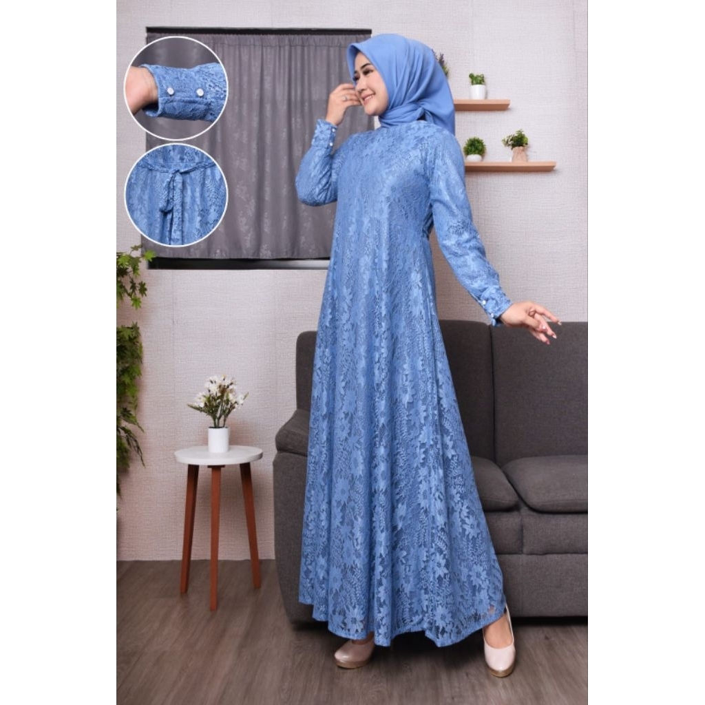 Gamis Cantik untuk pergi pesta pernikahan, yasinan, dan tunangan.