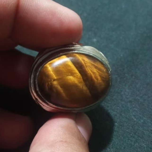 Batu akik biduri sepah motif seperti bulu macan