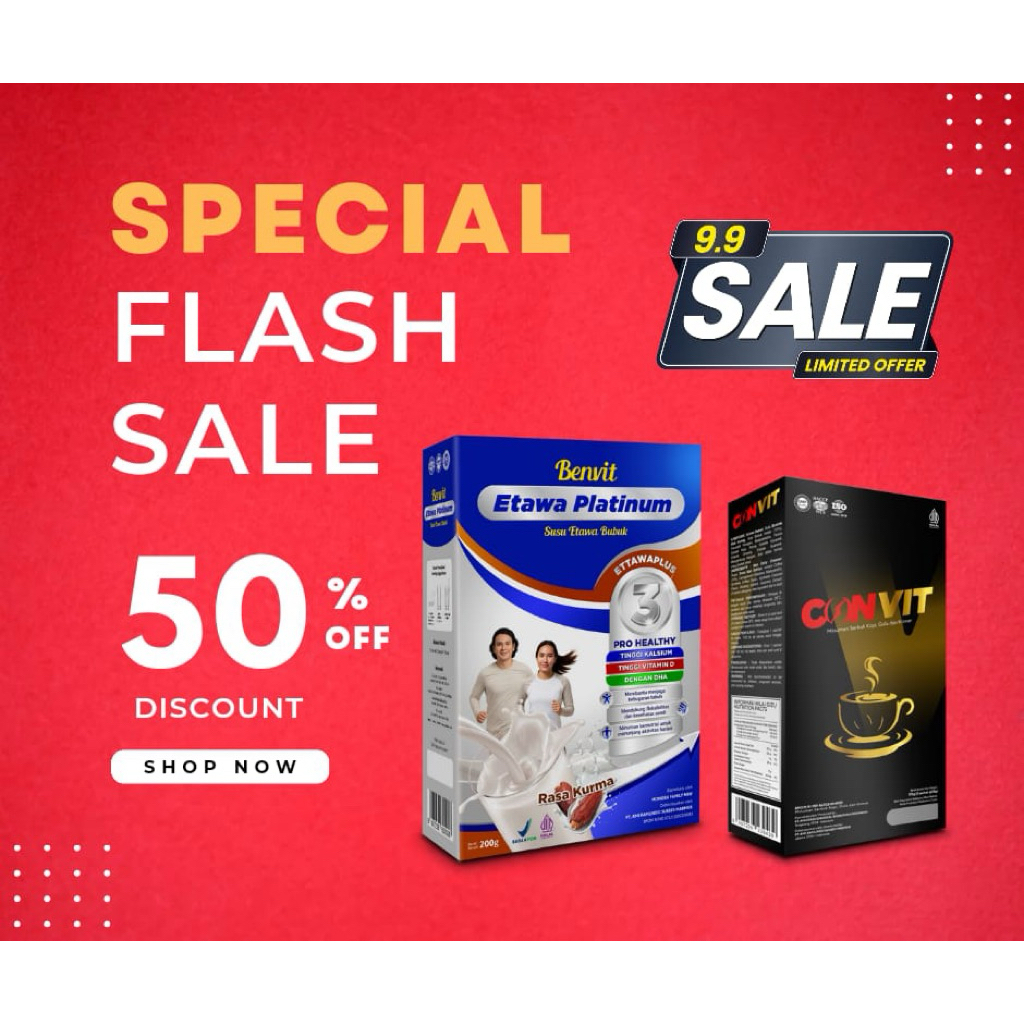 

FLASH SALE 9.9] Benvit Etawa Platinum + Convit Coffee