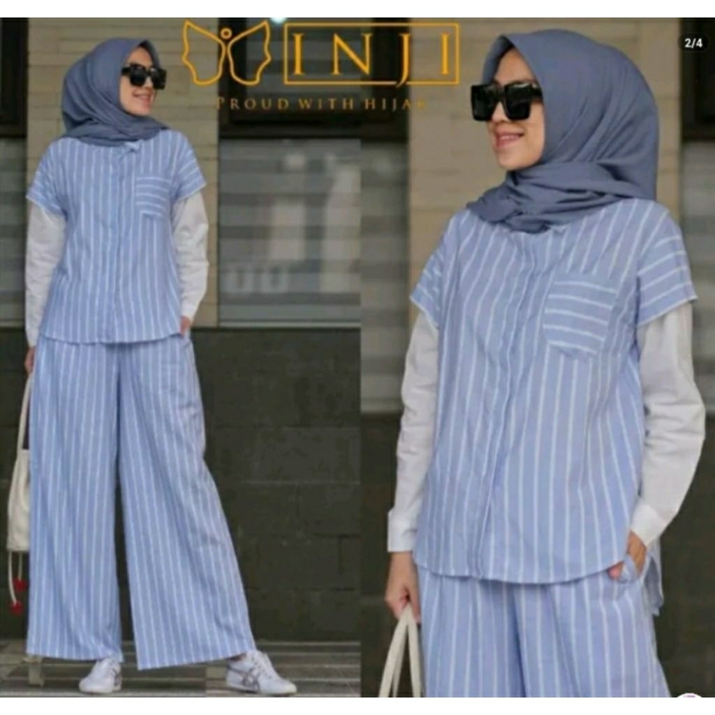SHEENA SET KULOT STRIPE ORIGINAL BY INJI