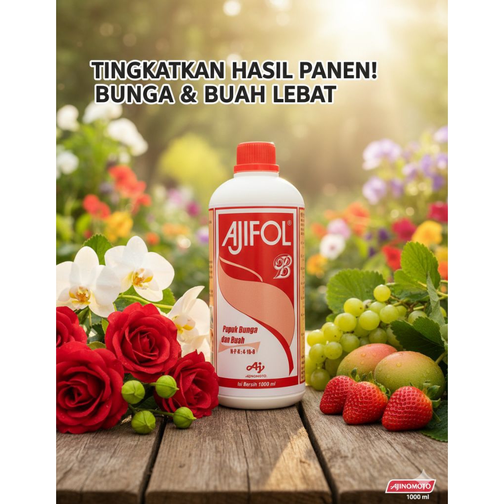 AJIFOL B PUPUK CAIR PENUMBUH BUNGA DAN BUAH PUOUK CAIR 1L UNTUK BUNGA DAN BUAH PUPUK CAIR AJIFOL
