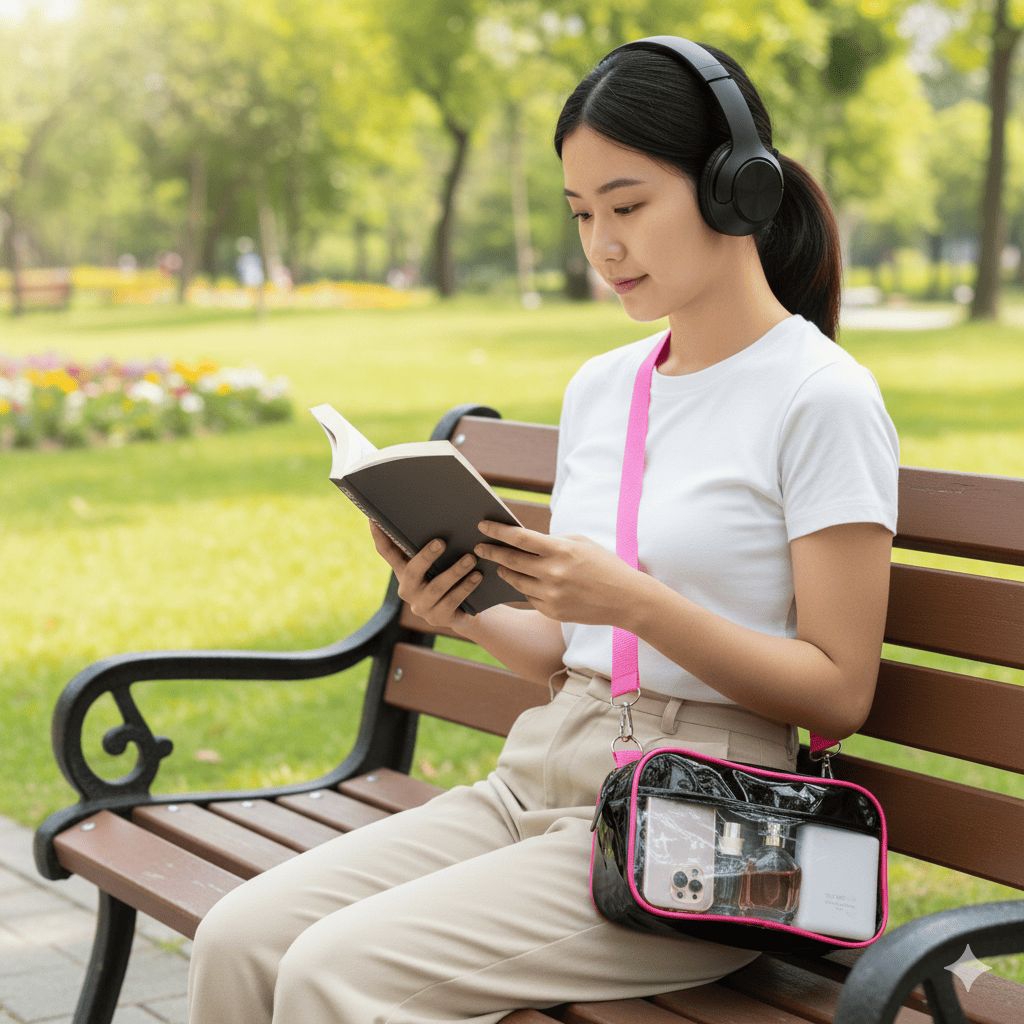 Tas Konser Sling Bag PVC Mika Tas PVC Persegi Panjang Tas Sling Bag