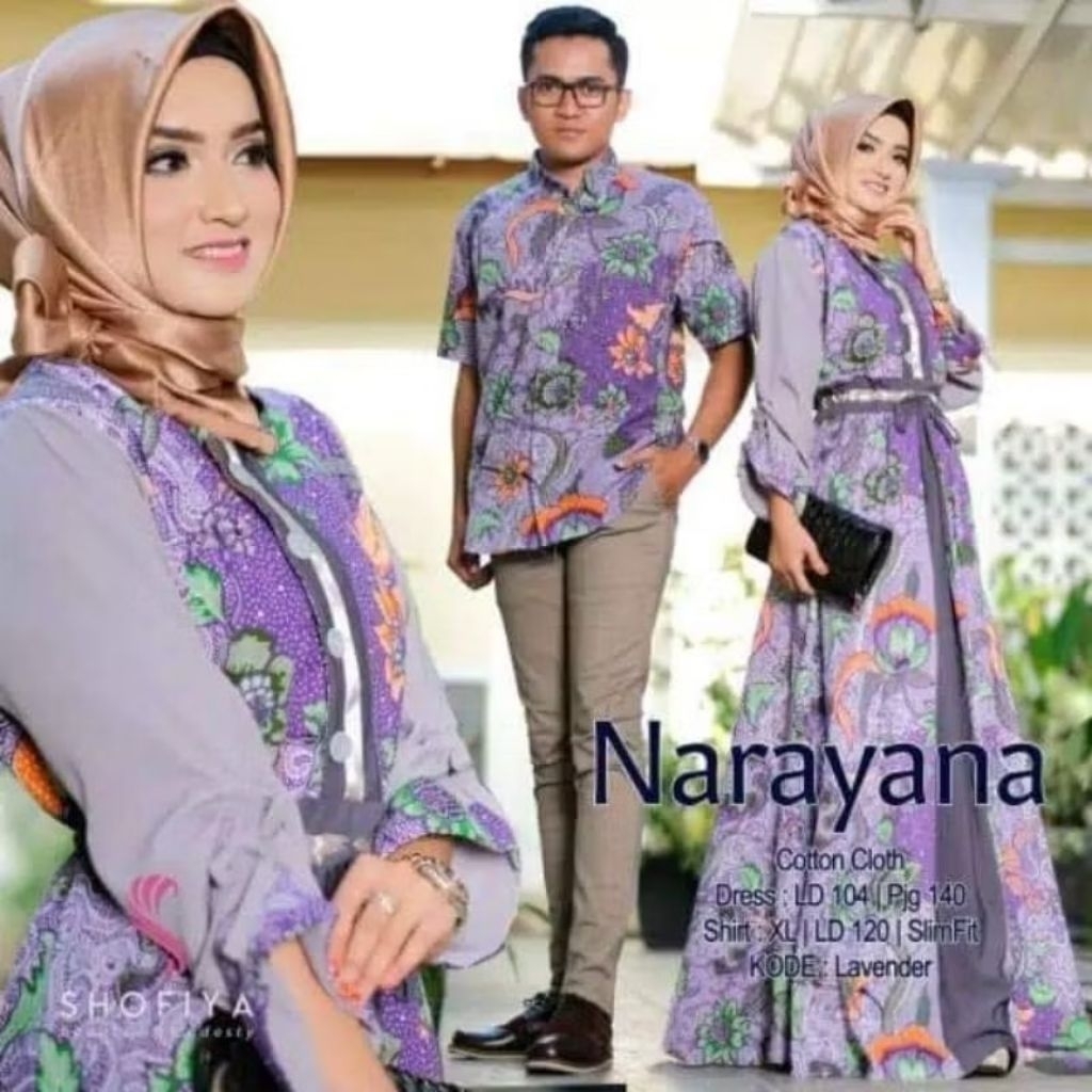 NARAYANA COUPLE ORIGINAL SHOFIYA  BATIK SARIMBIT ORI gamis batik baju muslim