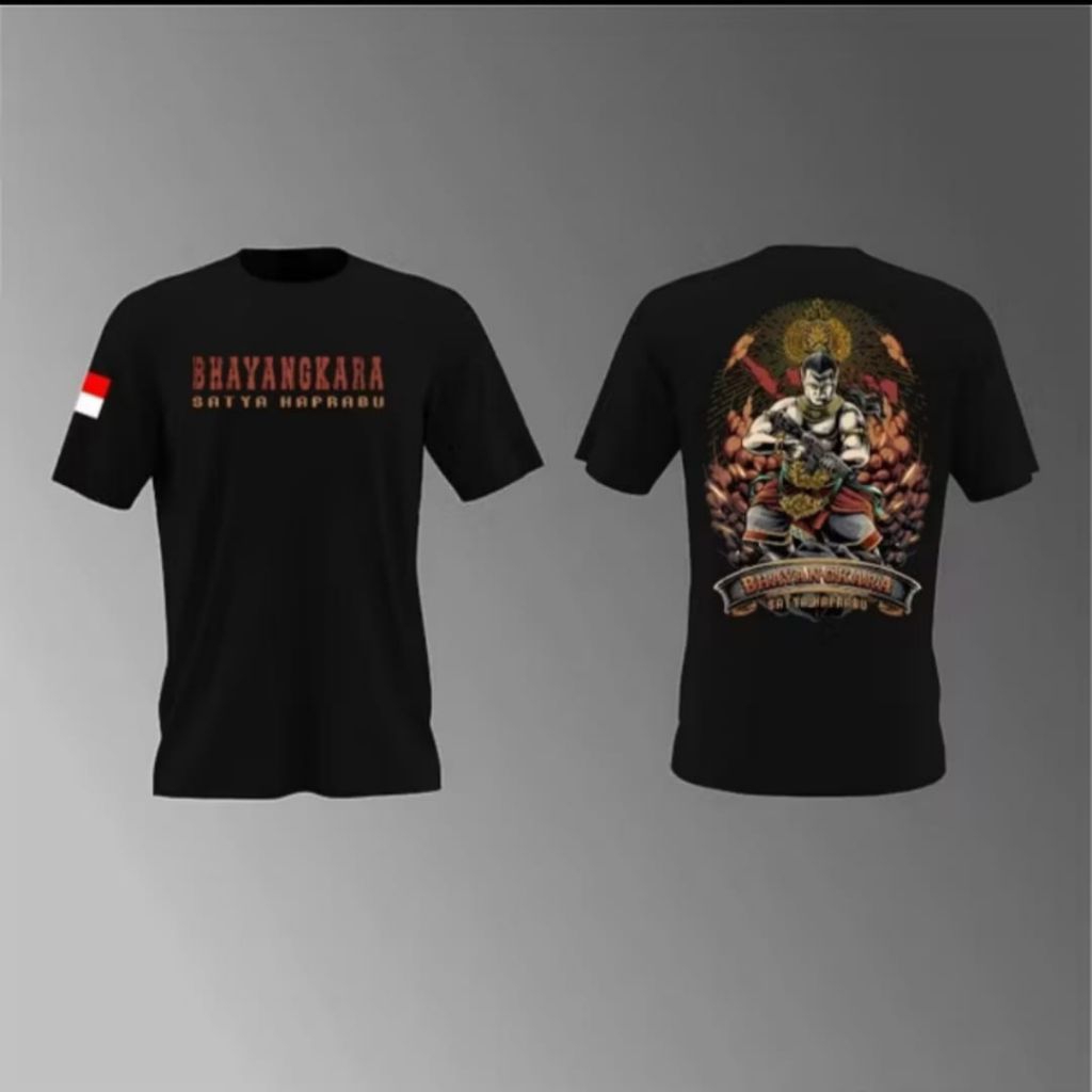 Kaos Hitam Bhayangkara Satya Desain Terbaru T-shirt Unisex