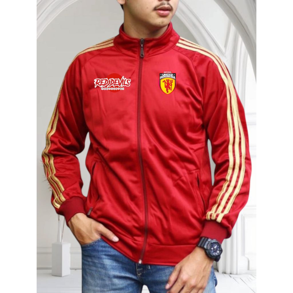 Jaket Tracktop Terbaru MU Fleece Cotton Tebal Halus
