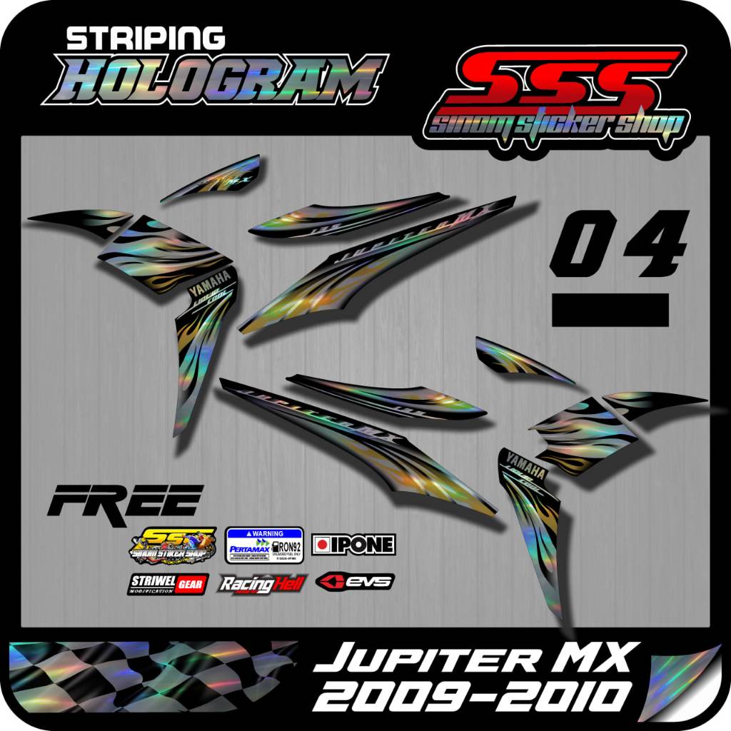 Sticker Striping Ori Hologram Jupiter MX 2010 List Standar Jupiter MX Old