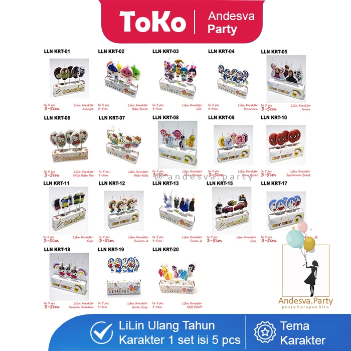 Lilin Ulang Tahun Karakter / lilin ultah karakter kartun / lilin ultah bentuk karakter kue ultah