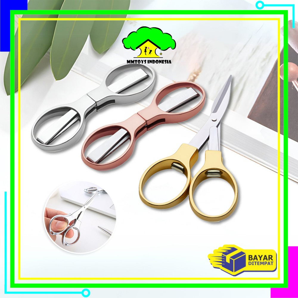 

EC MI-C1199 Gunting Lipat Portable Bahan Stainless Steel / Gunting Lipat Mini Gunting Travel Scissors Serbaguna Model Kacamata