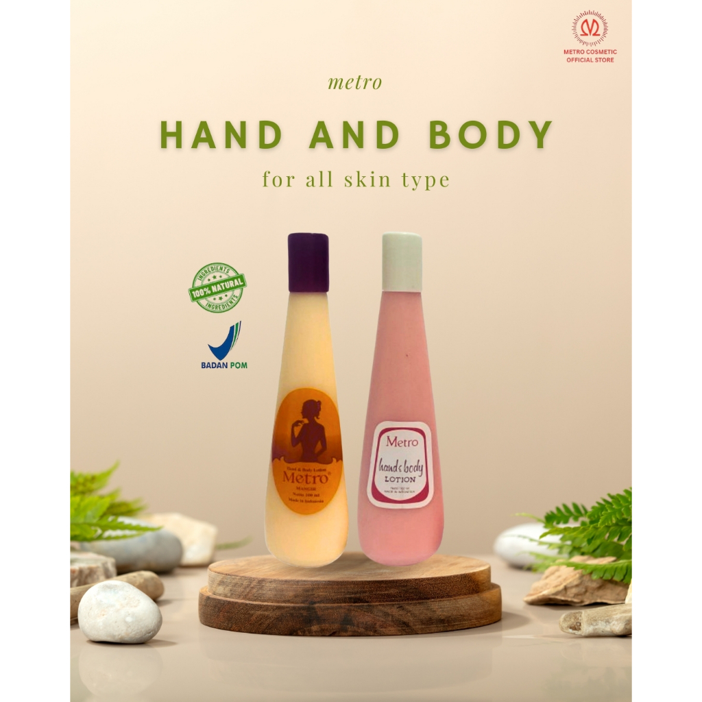 METRO Hand & Body Lotion 100ml Varian Mangir & Merah (Pencerah Tubuh Kering Kusam Melembapkan Kulit 