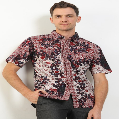 Arjuna Weda Hem Batik Pria Motif Daun Jalar