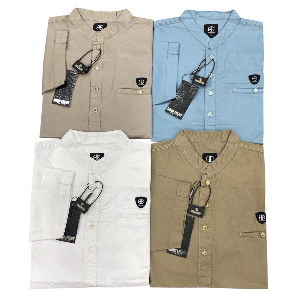 BAJU KOKO PRIA HAWK ENEMY MODEL KURTA LENGAN PENDEK DAN LENGAN 3/4 BAHAN KATUN TWILL ORIGINAL