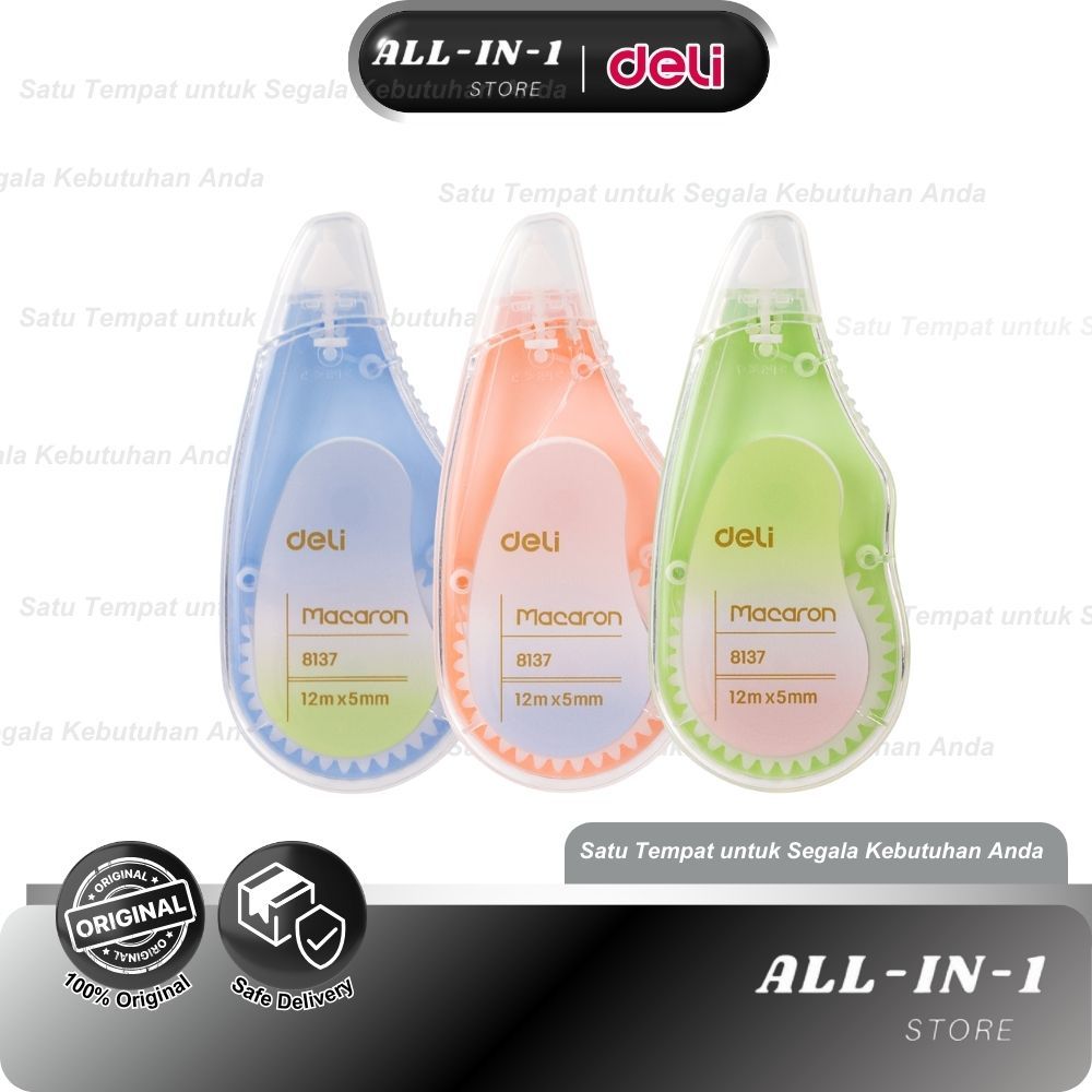 

Deli Tip X- Koreksi Tape 5mm X 12mm cepat kering dan hasil dapat langsung menulis desain unik E8137