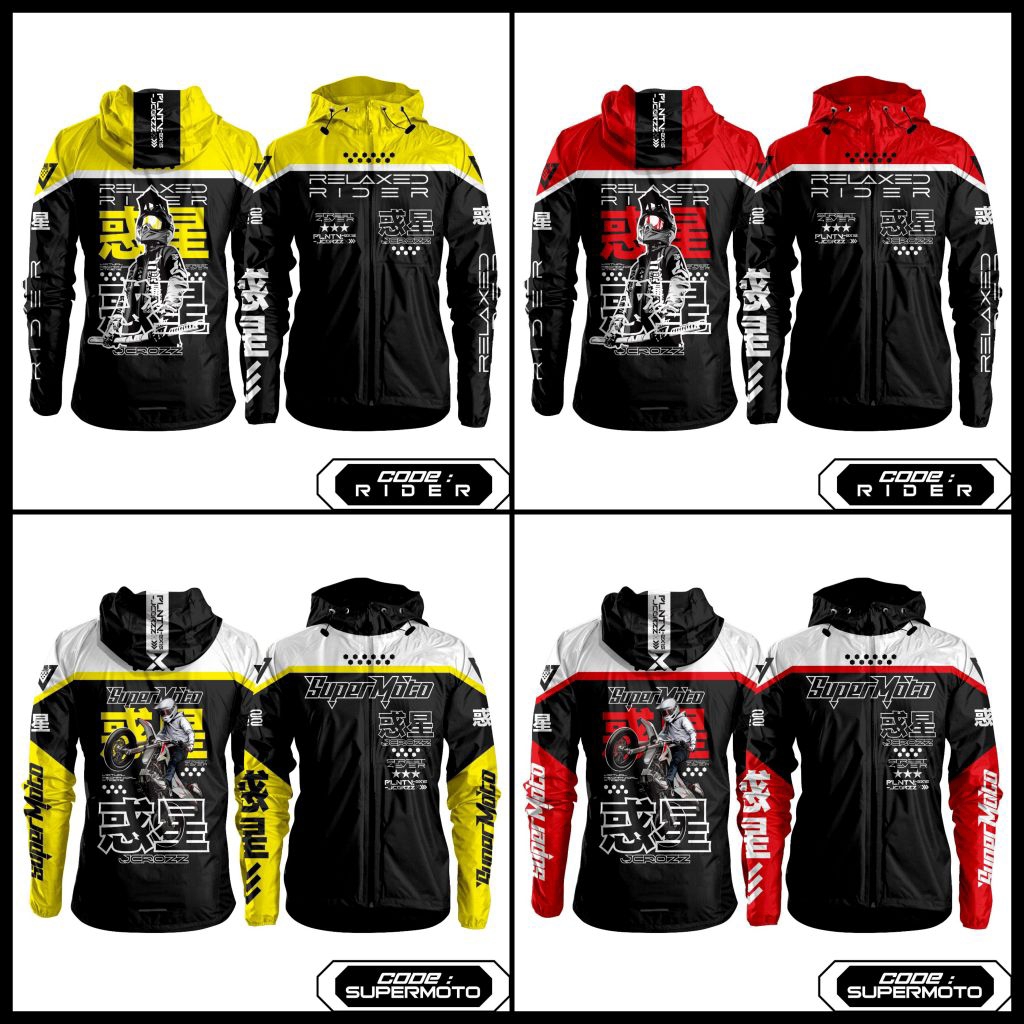 (BISA PAKAI NAMA) JACKET ORIGINAL JCROZZ BANDUNG JAKET MOTOR RIDING SUPERMOTO TOURING WINDBREAKER PR