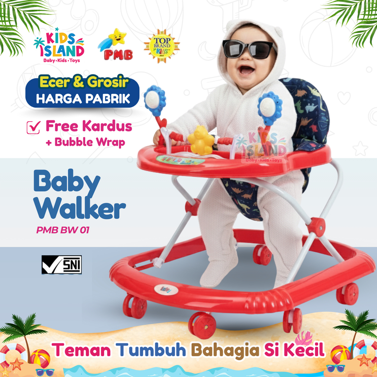 PMB IORA Baby Walker BW01 Musik & Lampu Alat Belajar Jalan Bayi Kereta Bayi Murah Aman Nyaman