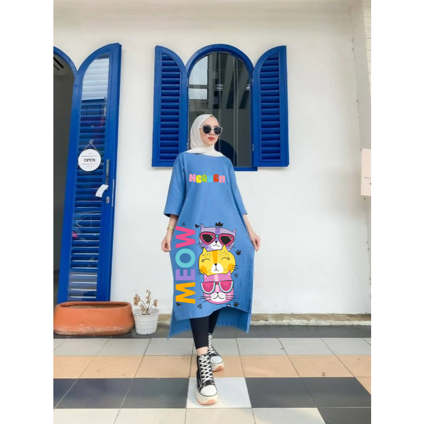 Tunik terbaru 2025 Pakaian wanita long tunik jumbo terbaru motif2 carakter gambar kartun anime atasa
