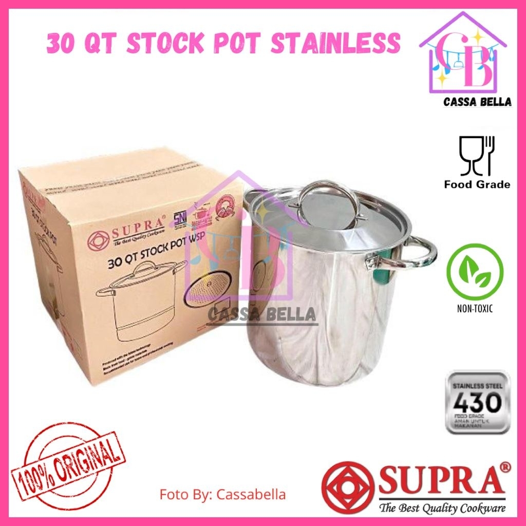 SUPRA Stock Pot 30QT+WSP/Panci Stock Pot SUPRA+Steamer