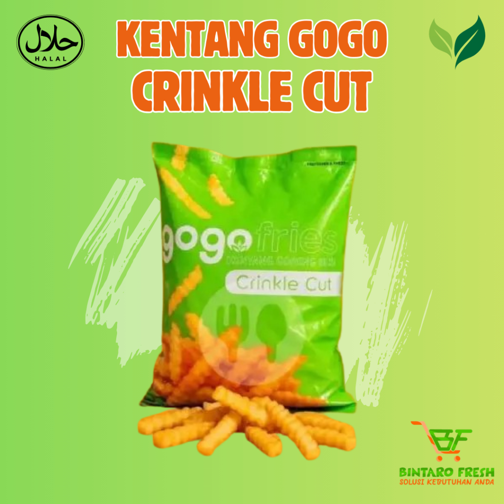 

Kentang gogo crinkle cut frozen 1 kg/ Knetang goreng frozen/ Kentang goreng beku 1 kg