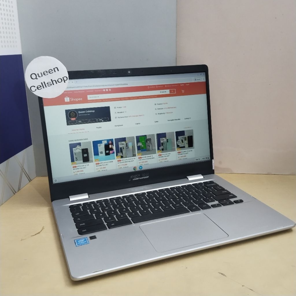 LAPTOP ASUS CHROMEBOOK CELERON N4020 4GB 14INCH SECOND FULLSET