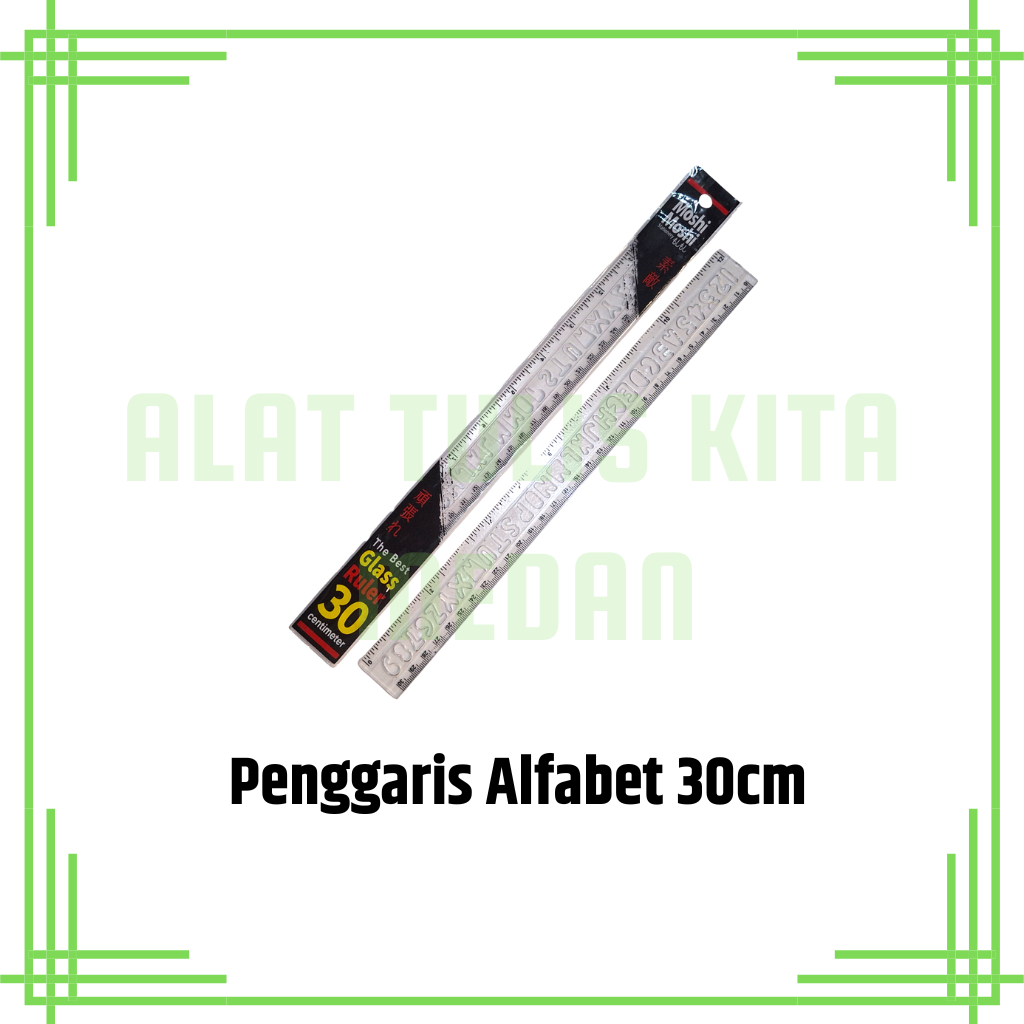 

(1 Pcs) Penggaris Kaca Alfabet 30cm Moshi Moshi / Rol Kaca / Garisan Alphabet 30cm Moshi Moshi