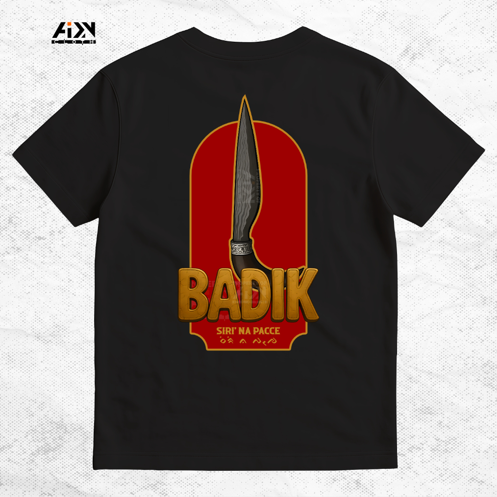 Baju Kaos Bugis Badik Siri Na Pacce - Baju Distro - Baju Bugis - Baju Perantau Bugis - Premium Cotto
