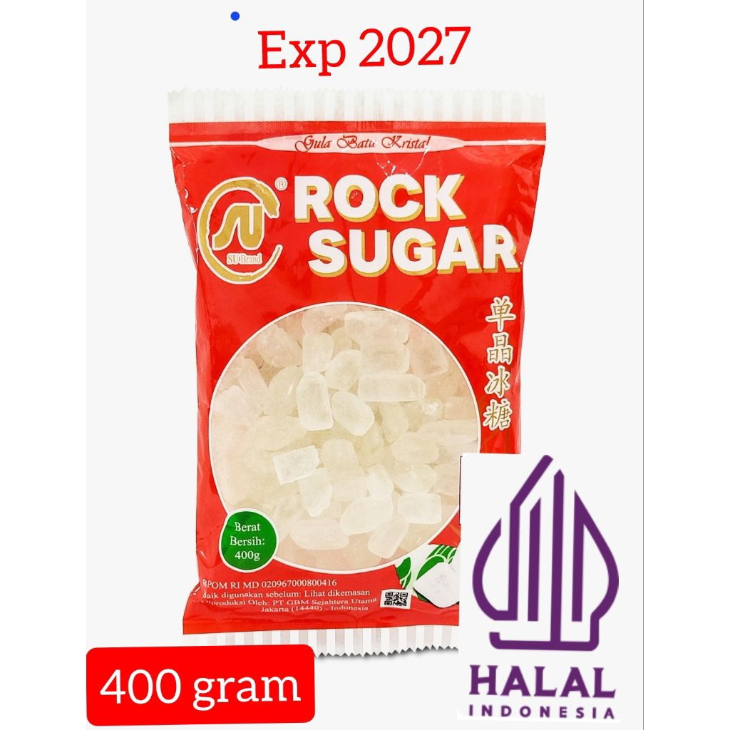 

S U 400 gram gula batu / rock sugar kristal label halal