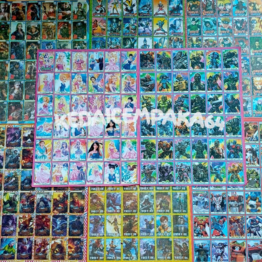 Mainan Anak Kartu Wayang Kwartet Gambaran Poster Umbul Jadul 36 Karakter 1 Lembar