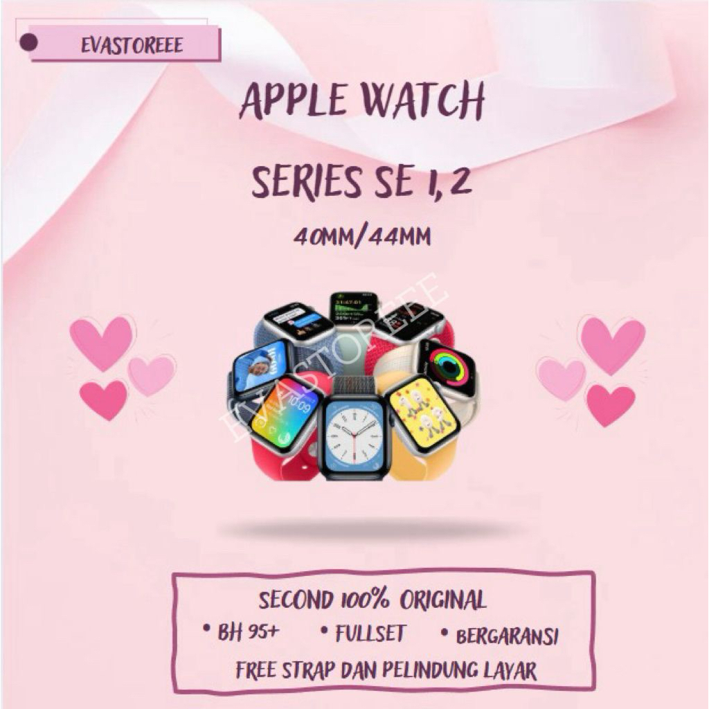 Apple Watch/iWatch Series SE 1,2/40MM/44MM Second 100% Original Fullset Bergaransi Ex internasional