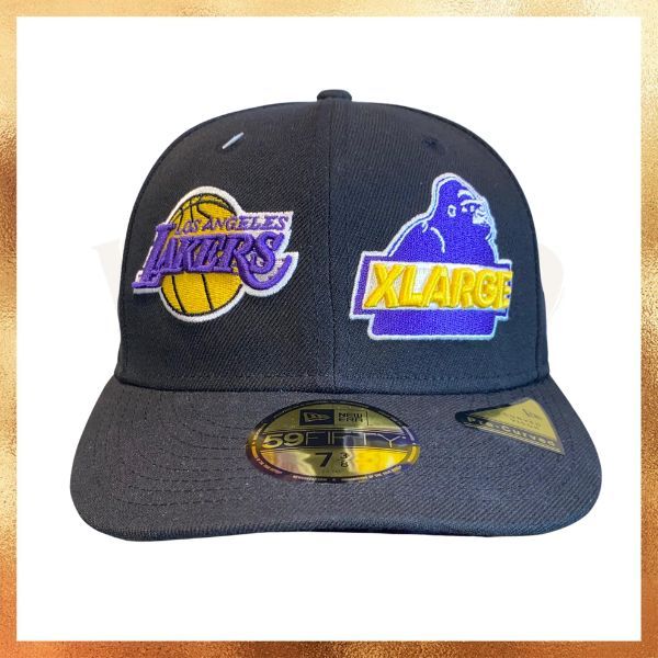 Topi New Era x Xlarge x NBA LA Lakers Collab Black 59FIFTY Fitted Hat Original