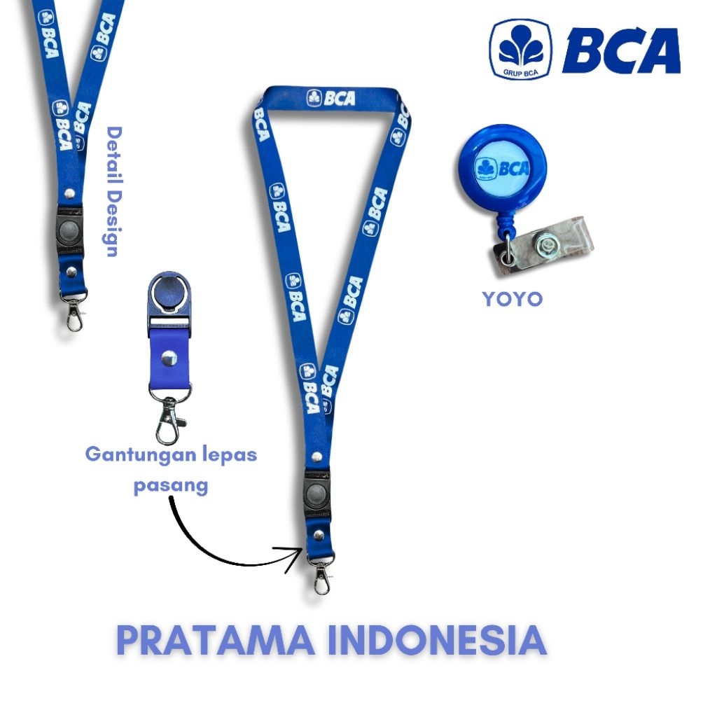 

Tali id card / Lanyard Bank BCA Biasa