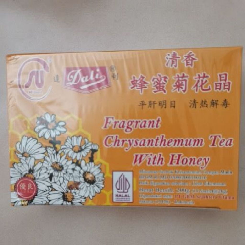 

DALI. SU BRAND. Fragrant Chrysanthemum Tea With Honey. Berat bersih: 200g / 10 sachet @ 20g