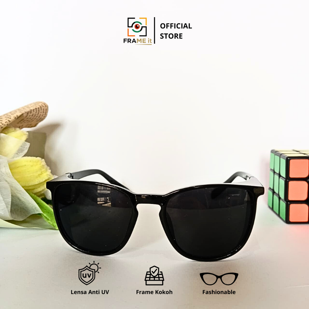 [FI] Kacamata Safety Pasca Operasi Lensa Minus Index 1.67 BLACK Anti UV Radiasi Embun Kacamata Optik