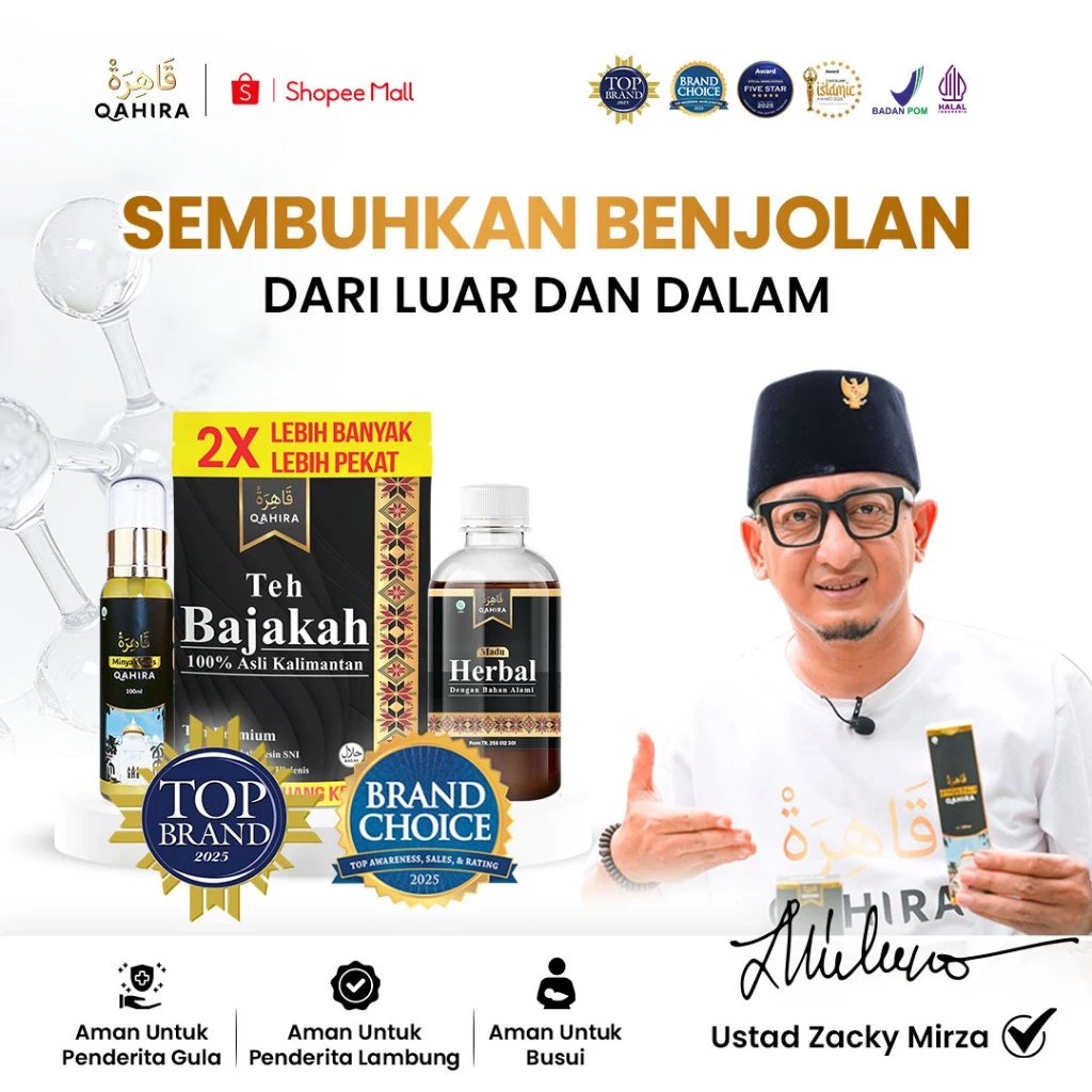 Qahira Bajakah Original-Bantu Meredakan Benjolan, Lipoma, Tiroid & Getah Bening Alami, Halal & BPOM