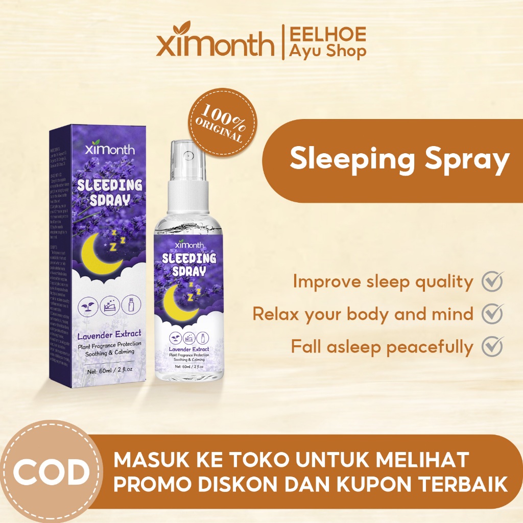 Ximonth Sleep Spray Bius Semprot Tidur Pingsan Pillow Mist Insomnia Deep Sleep Sleep Well Pengharum 