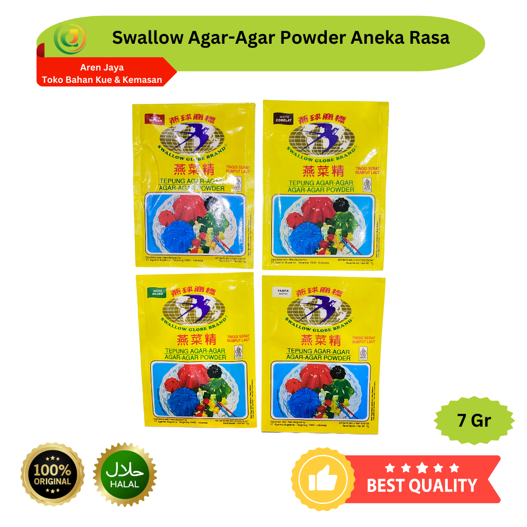 

Swallow Globe Tepung Agar Agar Sachet 7 Gram Aneka Rasa Original