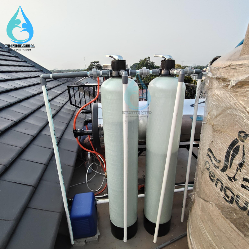 Filter Air Sumur Paket Filter Air Sumur 2 Tabung 10x54 Inci untuk Mengatasi Zat Besi, Keruh, dan Bau