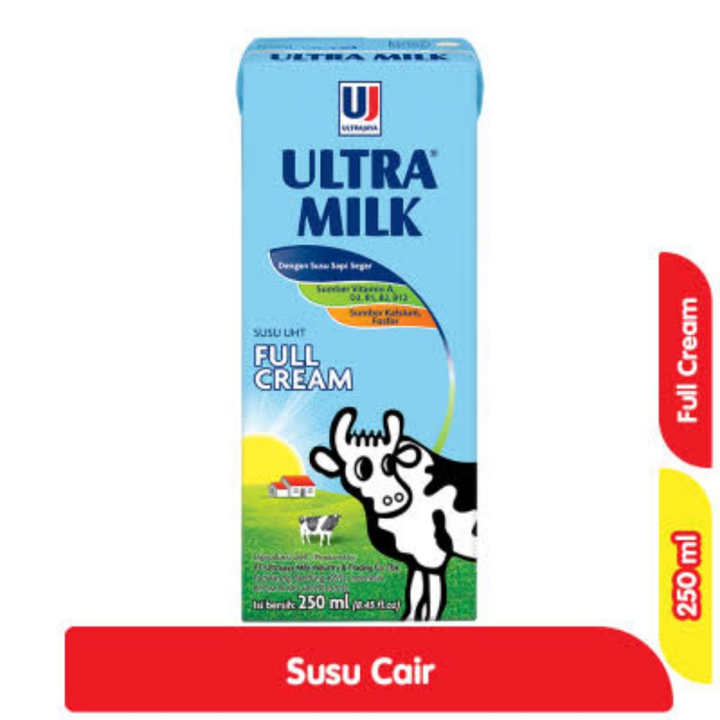 

ultra milk vanila 250ml/ bundling 3pcs/termurah