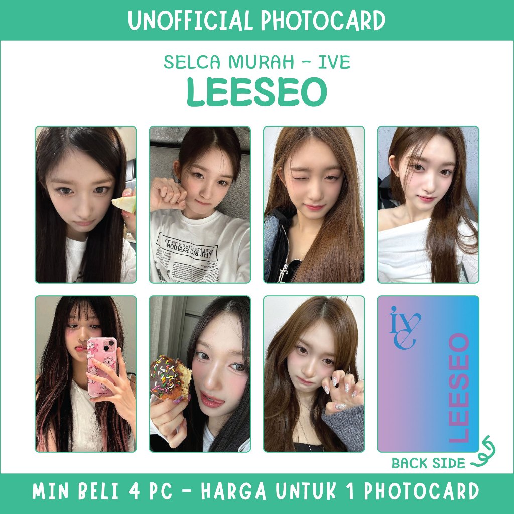MIN. ORDER 4PC - UNOFFICIAL PHOTOCARD IVE - LEESEO