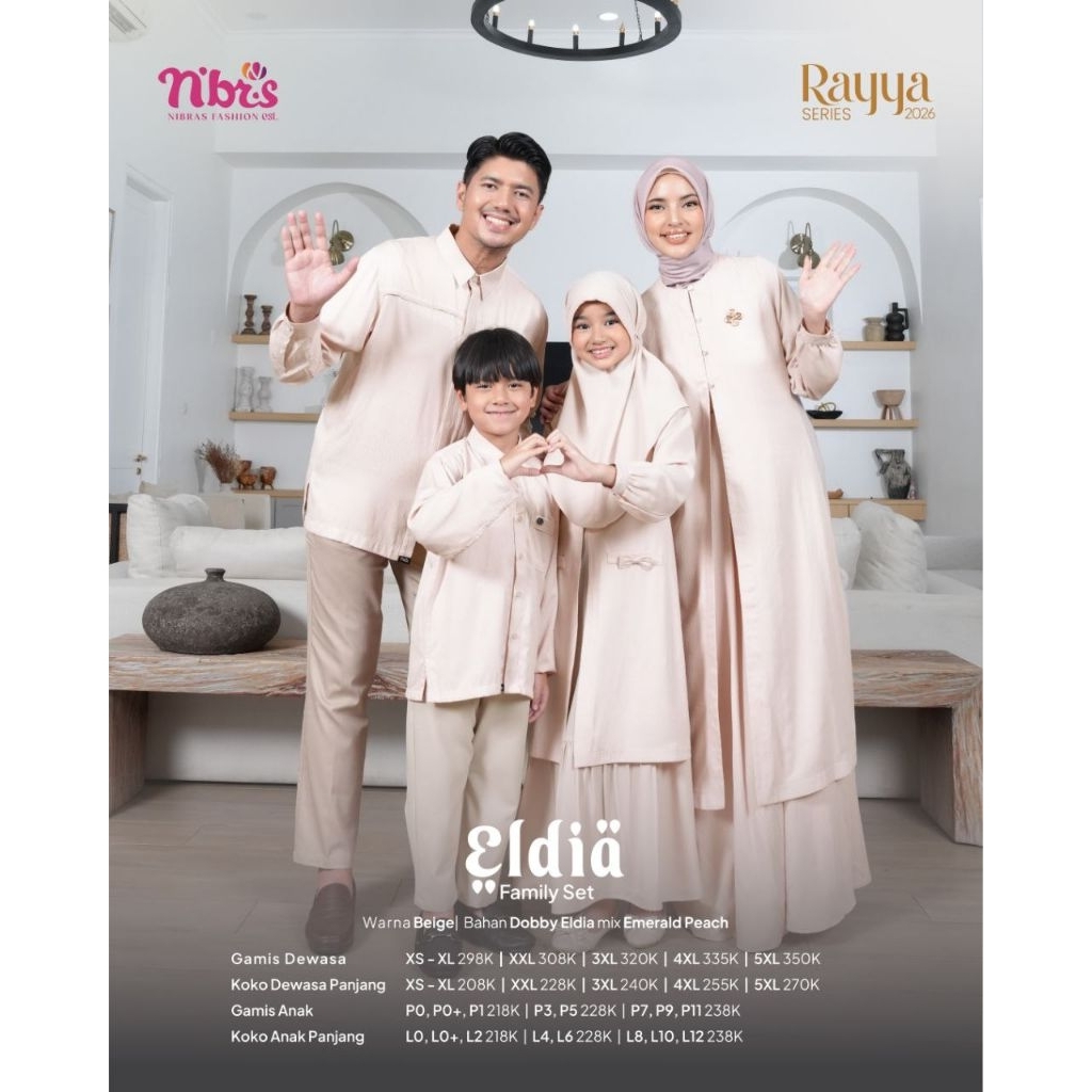 RAYYA SERIES NIBRAS 2026||SARIMBIT NIBRAS TERBARU||RAYYA SERIES ELDIA BEIGE||GAMIS WANITA
