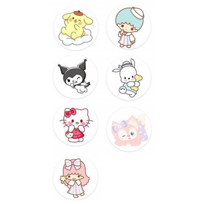 

50pcs Cute Cartoon Characters Kitty Cinamoroll Purple Bear Thank You Sticker Seal Stiker Online Shop Packaging Label Segel Packing SANRIO MIX