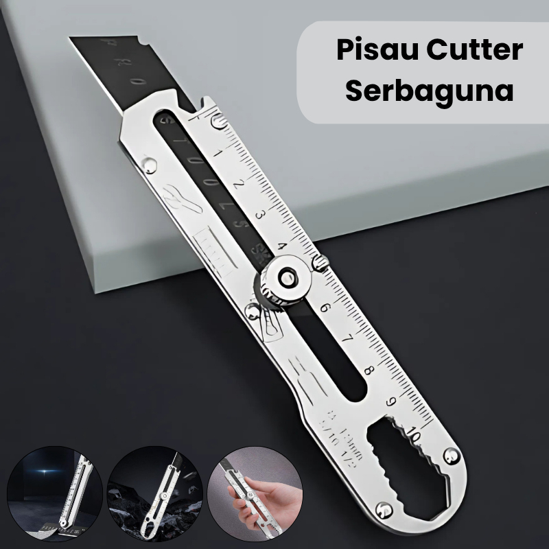 

DK89 Pisau Cutter Stainless Besi 9in1 Cutter Stainless Pemotong Kertas Tajam Anti Karat Fungsional