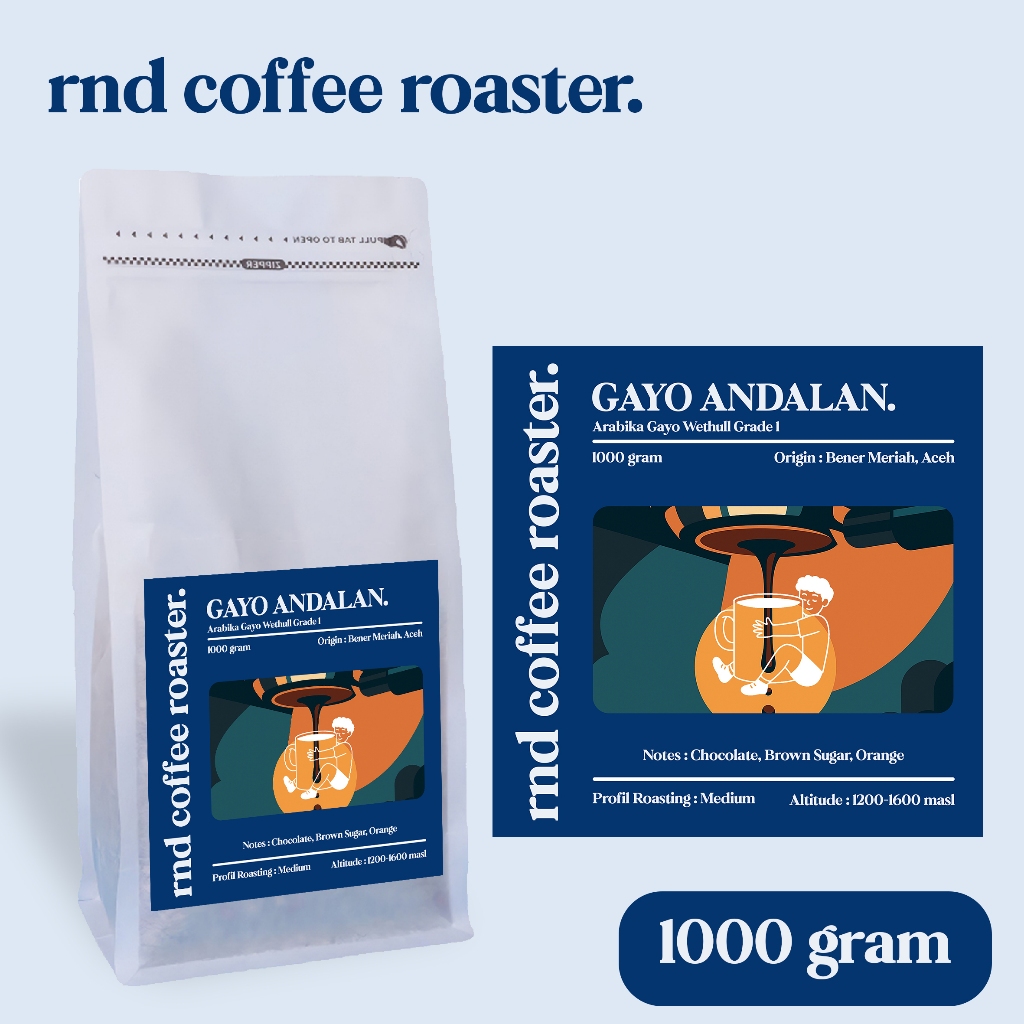 

GAYO ANDALAN KOPI ARABIKA WET HULL GRADE 1 1000 GRAM - BIJI KOPI BUBUK - RND COFFEE ROASTER.