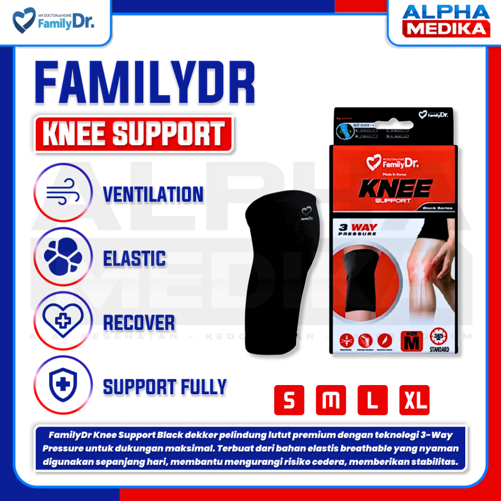 FAMILY DR - Pelindung Lutut FamilyDr / Knee Support Black