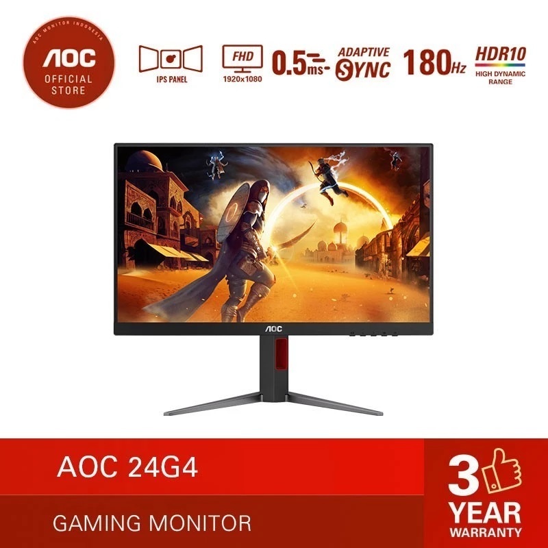 Monitor LED AOC 24G4 24" IPS 1080p FHD 180Hz