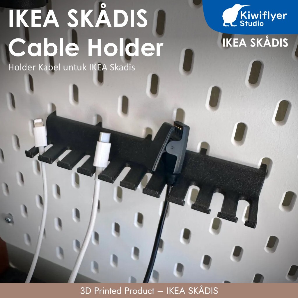 IKEA Skadis Cable Holder - Holder Kabel Berbagai Ukuran Untuk IKEA Skadis